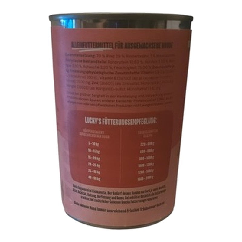 Lucky's Nassfutter Rind pur – Zusammensetzung und Fütterungsempfehlung