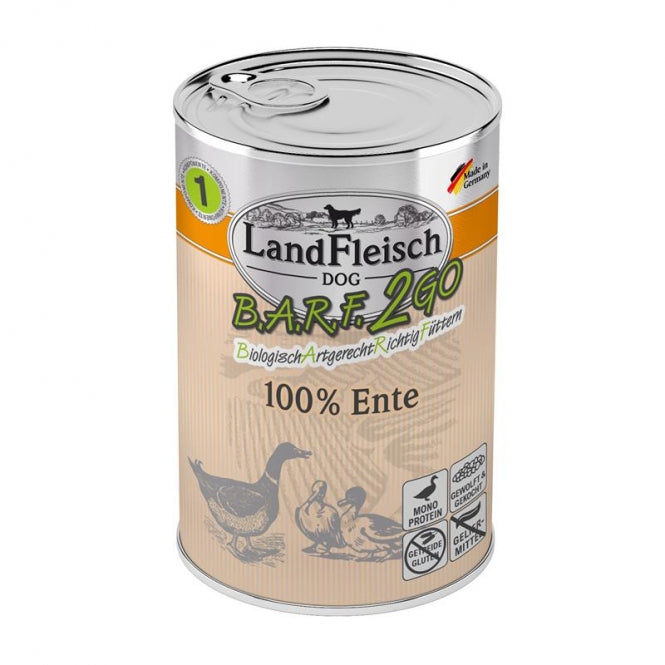 LandFleisch B.A.R.F.2GO 100% von der Ente 6x400g