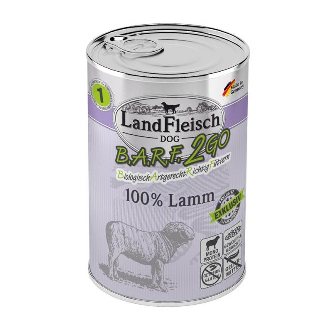 LandFleisch B.A.R.F.2GO Exklusiv 100% vom Lamm 6x400g