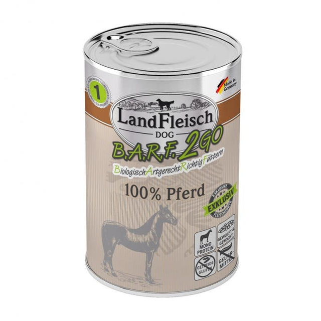 LandFleisch B.A.R.F.2GO Exklusiv 100% vom Pferd 6x400g