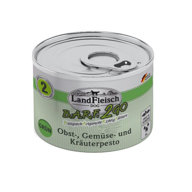 LandFleisch B.A.R.F.2GO Obst-, Gemüse und Kräuterpesto Grün 6x200g