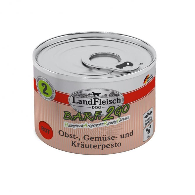 LandFleisch B.A.R.F.2GO Obst-, Gemüse und Kräuterpesto Rot 6x200g