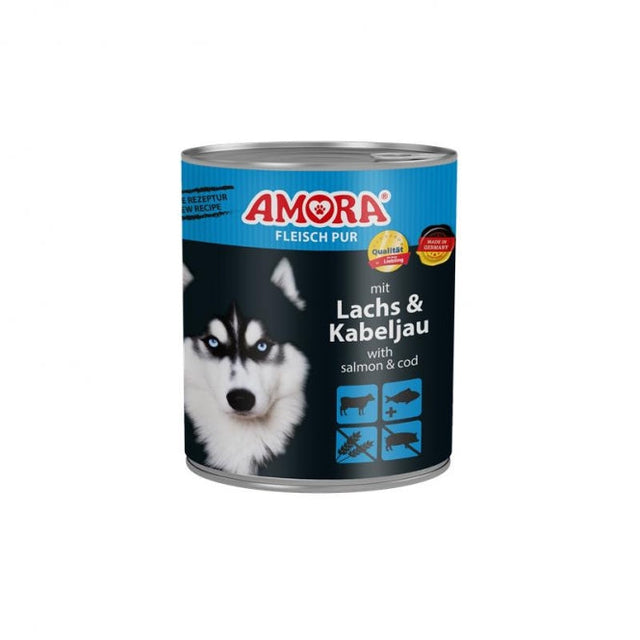 AMORA Dog Fleisch Pur Lachs & Kabeljau 6x800g