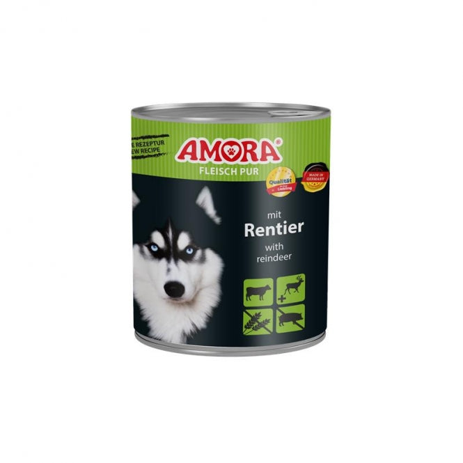 AMORA Dog Fleisch Pur Rentier 6x800g