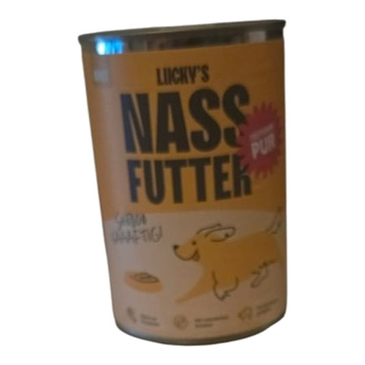 Lucky's Nassfutter Truthahn pur 400 g – Vorderseite der Dose