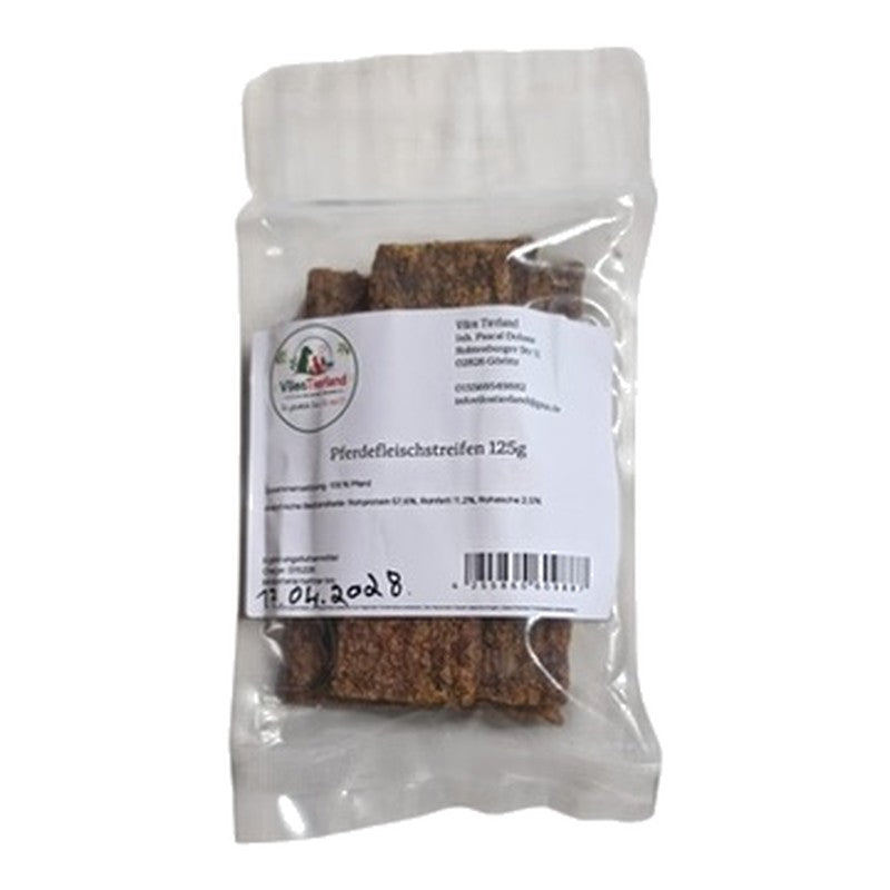 VilosTierland Pferdefleischstreifen 125 g – Verpackung mit Etikett