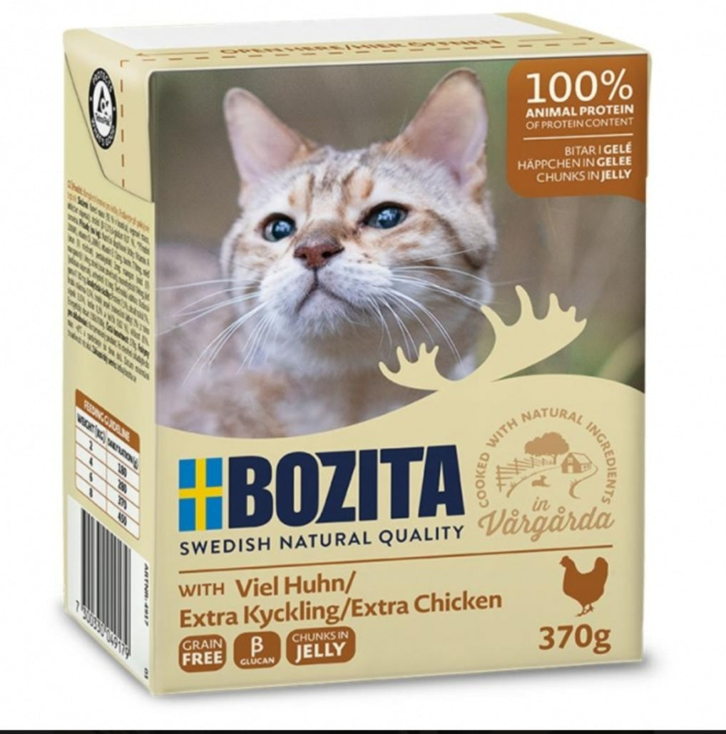 Bozita Cat Tetra Recard Häppchen in Gelee mit viel Huhn 6x370g
