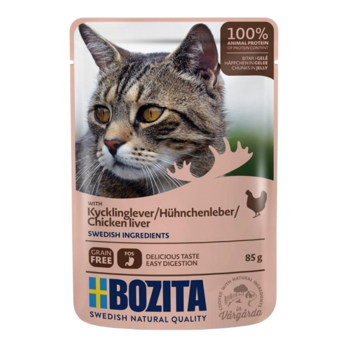 Bozita Pouch Häppchen in Gelee mit Hühnchenleber 12x85g