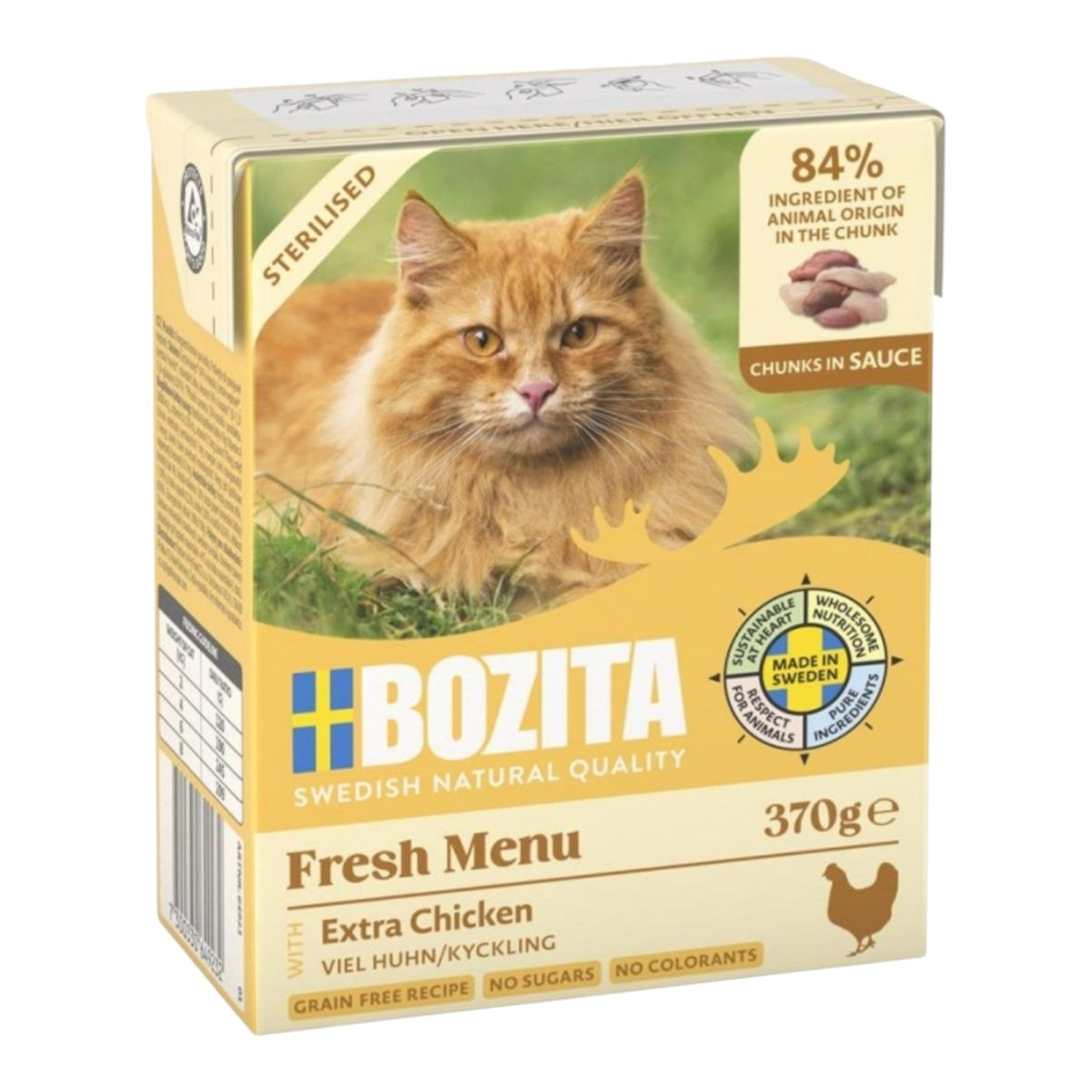 Bozita Cat Tetra Recard Häppchen in Sauce Sterilised mit viel Huhn 6x370g