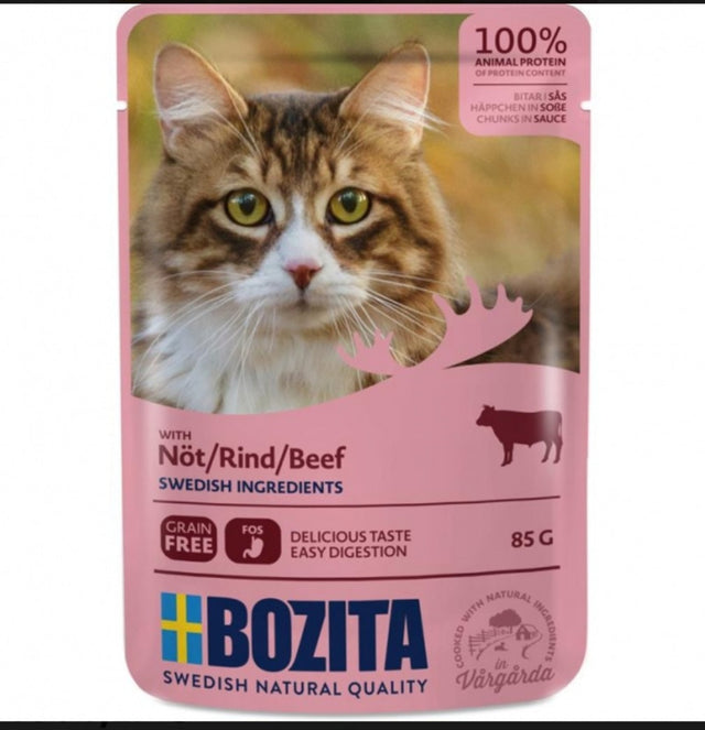 Bozita Pouch Häppchen in Soße mit Rind 12x85g