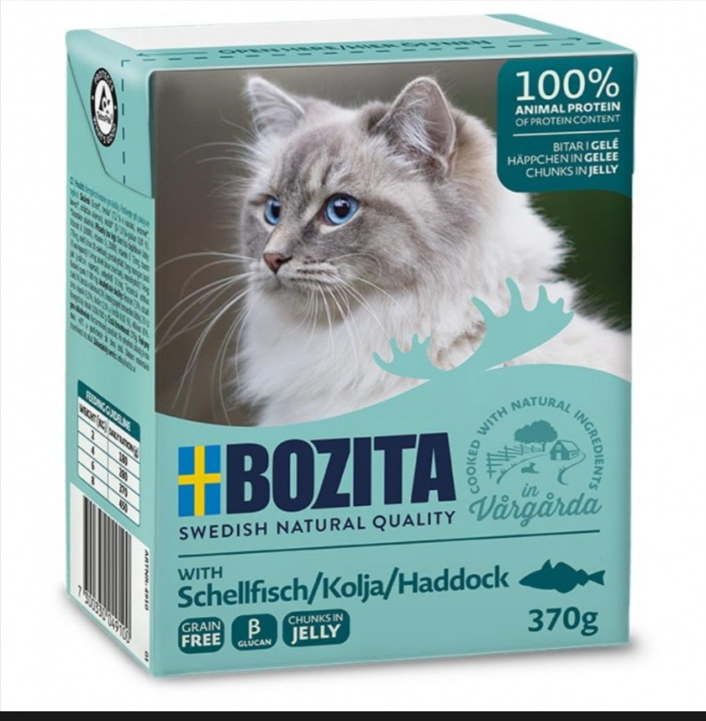 Bozita Cat Tetra Recard Häppchen in Gelee Schellfisch 6x370g
