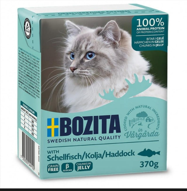 Bozita Cat Tetra Recard Häppchen in Gelee Schellfisch 6x370g