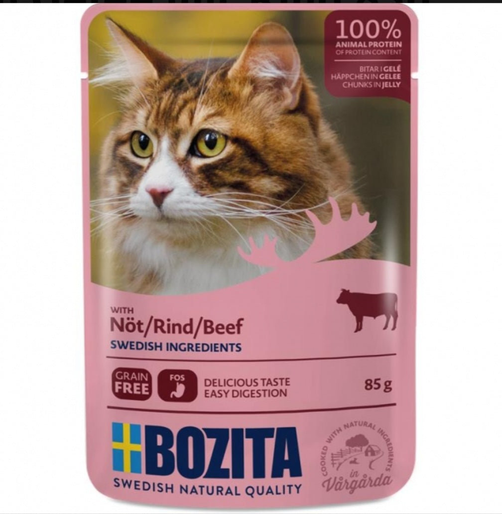 Bozita Pouch Häppchen in Gelee mit Rind 12x85g