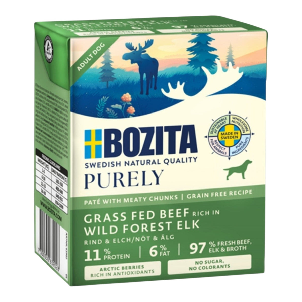 Bozita Dog Tetra Purely Paté mit Rind & Elch 6x370g