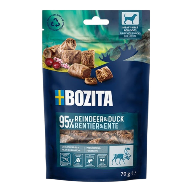 Bozita Dog Snack Meaty Bites Rentier & Ente 70g