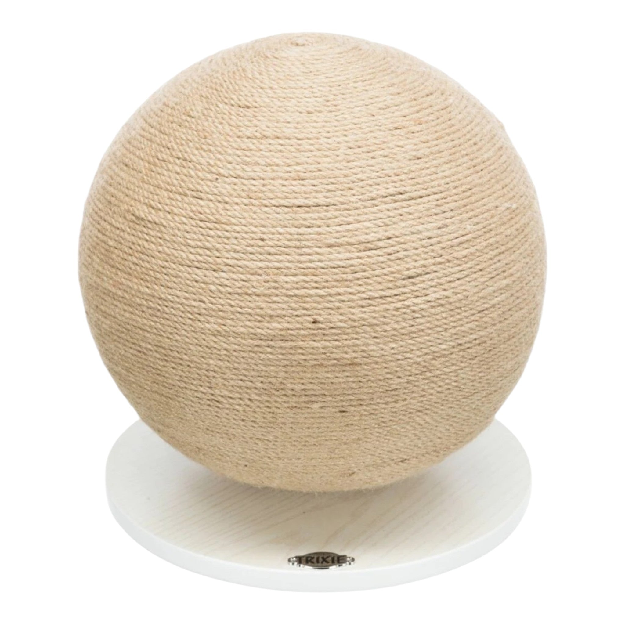Kratzball auf Platte, Jute/Holz