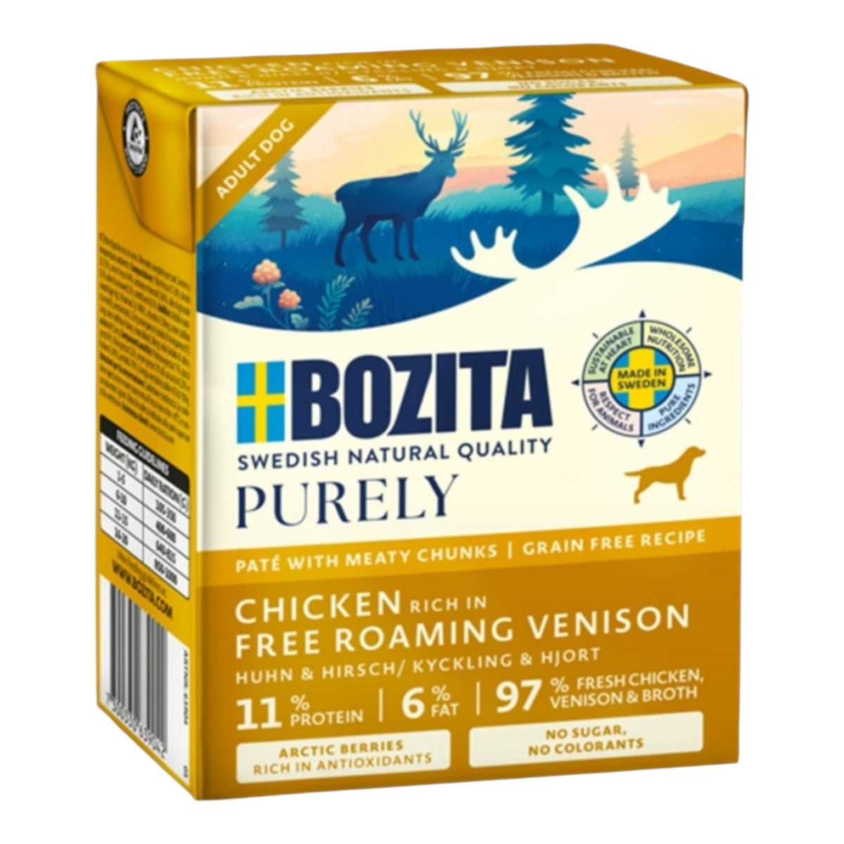 Bozita Dog Tetra Purely Paté mit Huhn & Hirsch 6x370g