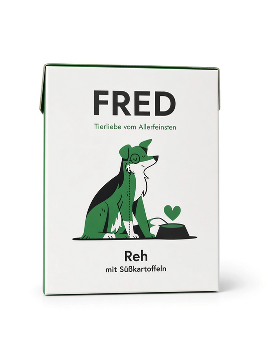 VilosTierland FRED Nassfutter für Hunde mit Reh und Süßkartoffeln im praktischen Tetra Pak