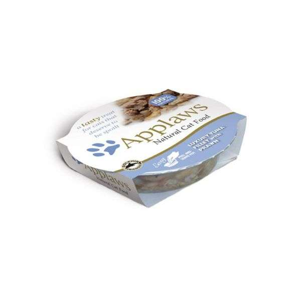 Applaws Cat Pots mit luxuriösem Thunfischfilet und Garnelen 10x60 g